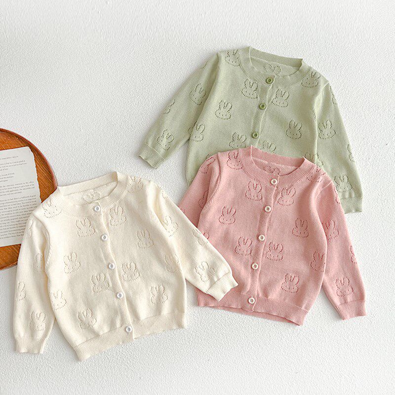 男女童春秋季小外套外出上衣透气夏季宝宝婴儿针织衫空调开衫薄款