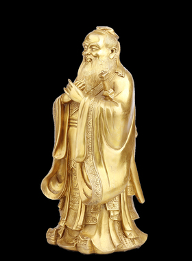 黄铜孔子雕像铜摆件教师节礼物恩师毕业送礼孔夫子像孔圣人铜像