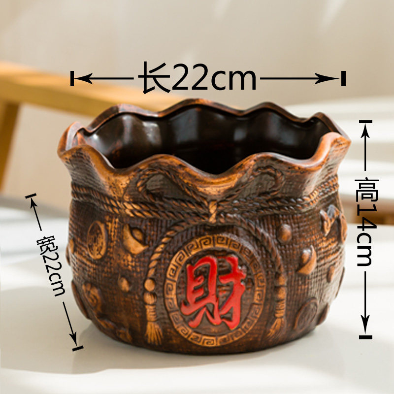 圆形专用文竹绿萝发财树多肉欧式简约红陶花盆个性大陶瓷创意银柳