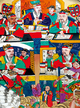 十殿阎罗王画像挂画道场法会水陆画地府阎君十王神像丝绸卷轴画