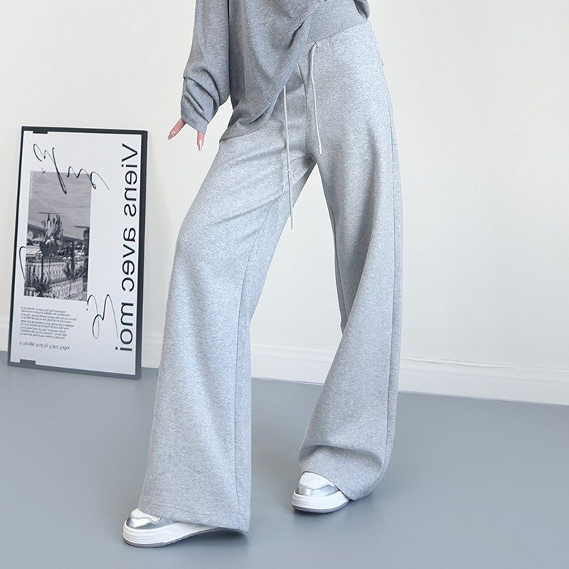 大码阔腿裤女2025春季新款胖mm高腰螺纹显腿长休闲裤宽松显瘦卫裤,女装/女士精品,大码裤装,淘宝优惠券,粉丝福利购,淘宝优惠卷