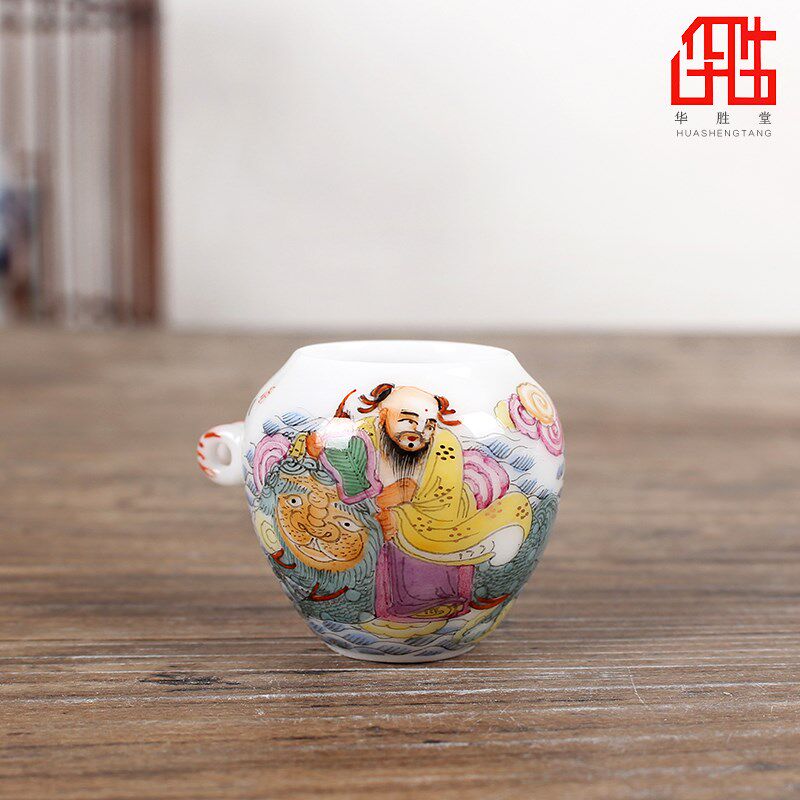 景德镇华胜堂 全手绘八仙神兽图 五件套绣眼缸鸟缸鸟笼配件