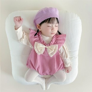 婴儿春装2024新款一岁女宝宝衣服公主百岁宴婴幼儿洋气小套装春秋