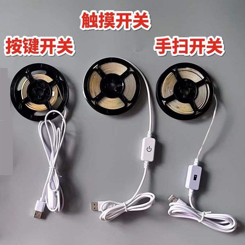 usb插电led触摸调光自粘防水5v低压软灯线条 厨房酒柜装饰cob灯带,家装灯饰光源,室内LED灯带,淘宝优惠券,粉丝福利购,淘宝优惠卷