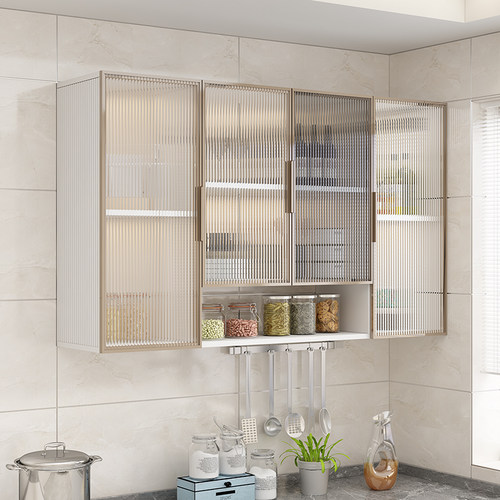 铝合金吊柜玻璃门厨房墙壁柜阳台浴室放水防晒挂柜壁挂式橱柜壁橱