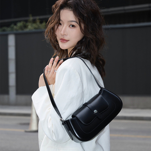 欧尚典法式真皮腋下包2025夏季新款百搭单肩斜挎包