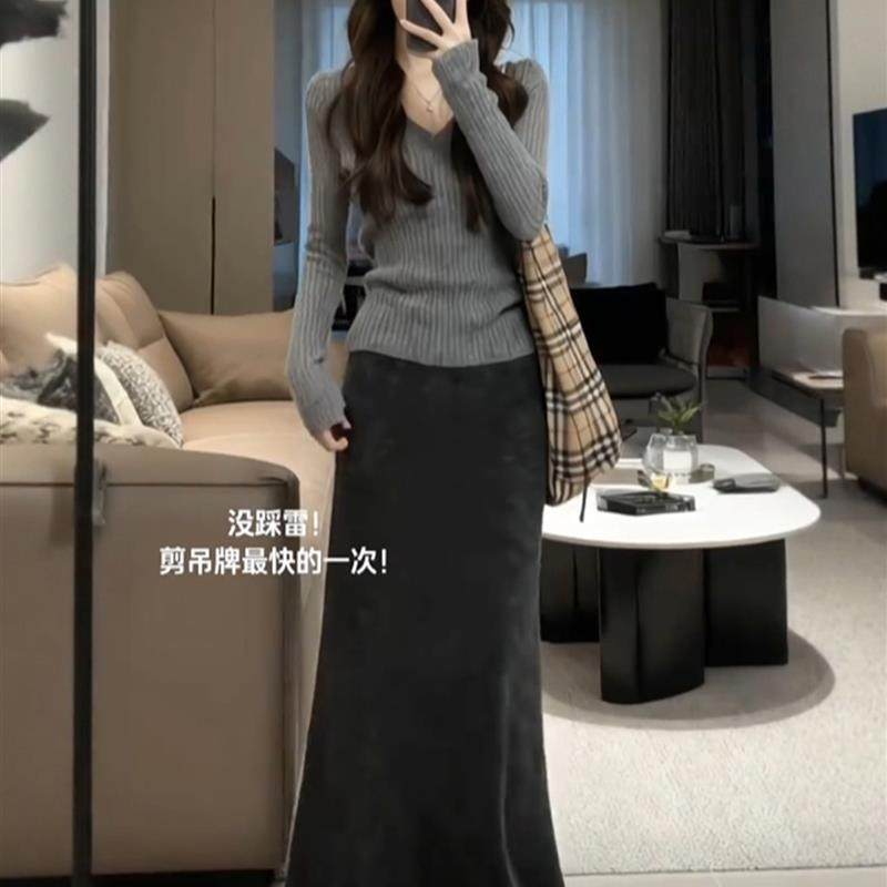 正品高货轻熟修身长袖针织