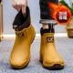 短筒水鞋 男士 新款 防水防滑不累脚胶鞋 正品 加绒加 高货外卖骑手雨鞋