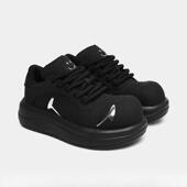 男女厚底增高情侣鞋 正品 高货小众黑武士板鞋 子大头休