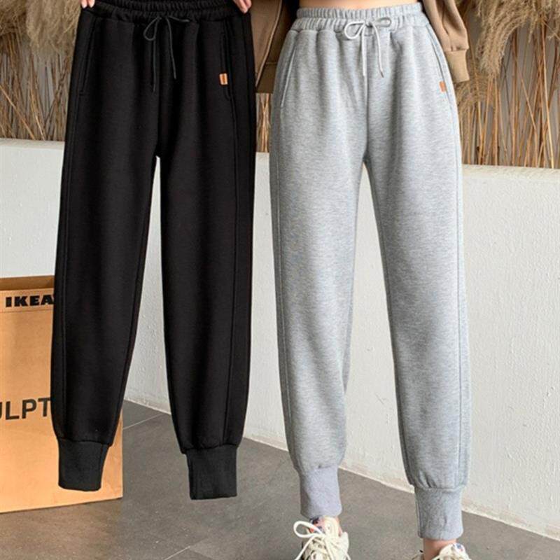 正品高货一米五矮个子八分运动裤女宽松显瘦秋冬加绒小个子束脚裤