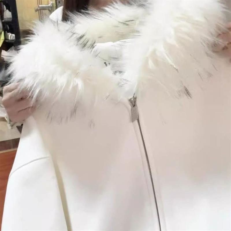 正品高货毛领开衫连帽加绒