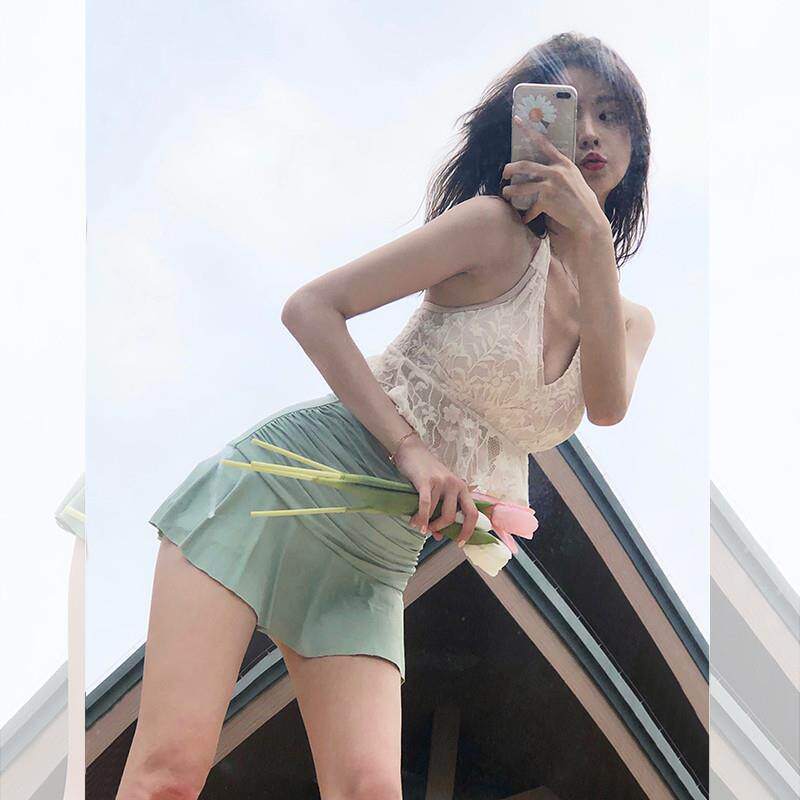 高货泡温泉绝美女士泳衣女2025新款高级感分体小胸聚拢挂脖女生游