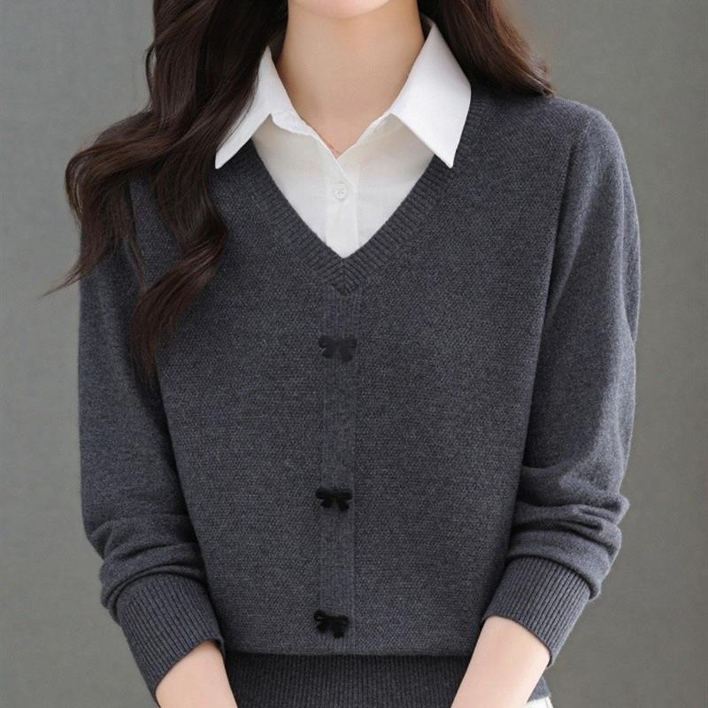 正品高货恒彩羊假两件撞色