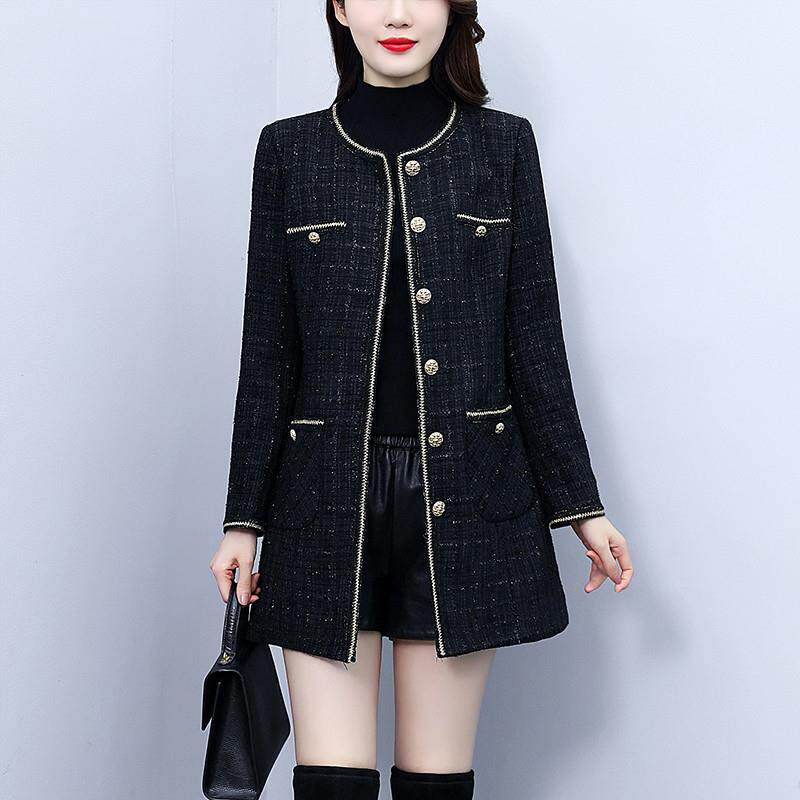 正品高货黑色重工高级感小香风西装外套女士2025春秋新款爆款时尚