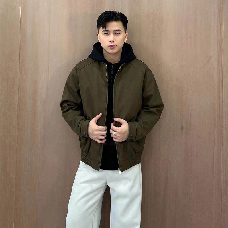 速发高货韩国流行假两件棉衣服男冬季加绒厚高级感连帽美式工装夹