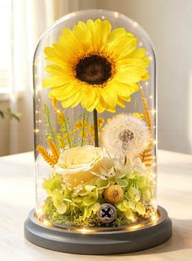 教师节向日葵永生花礼盒摆件