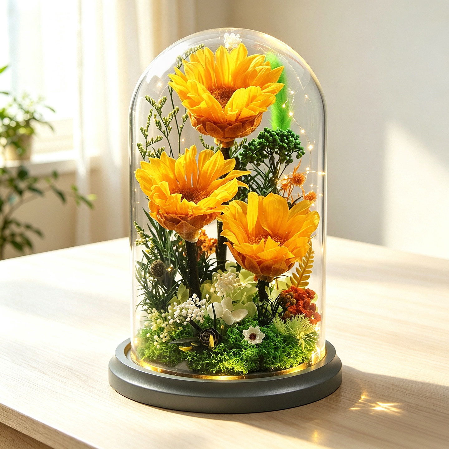 高级感向日葵永生花礼盒教师节