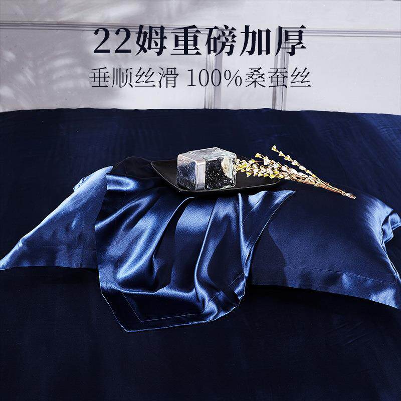【出口品质】22姆重磅加厚真丝枕套桑蚕丝枕头套加飞边宽边