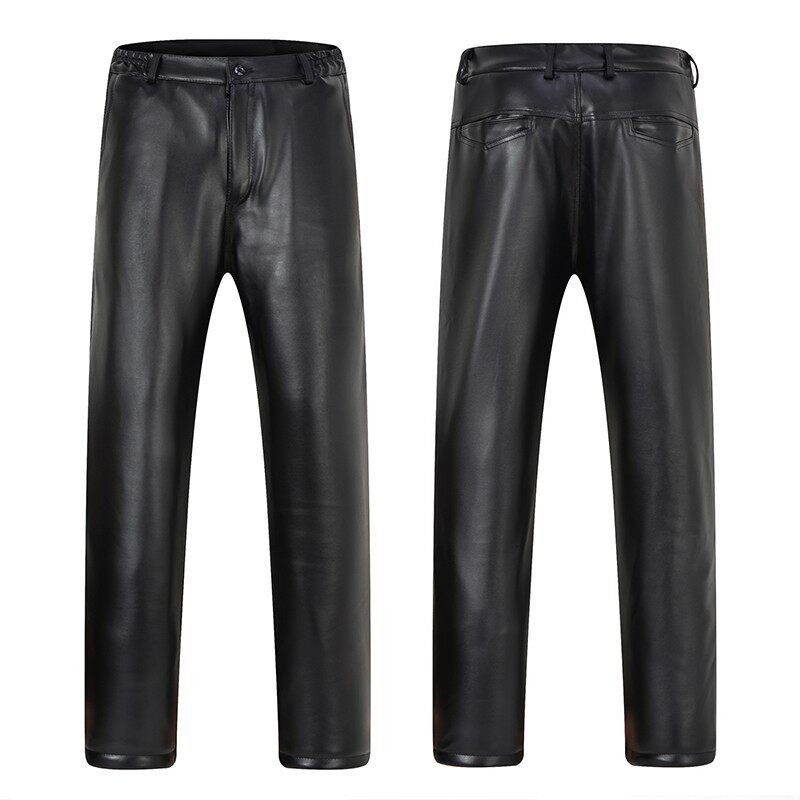 男皮裤新款2021爆款冬季老年加B绒加厚防水防风摩托车男士保暖棉
