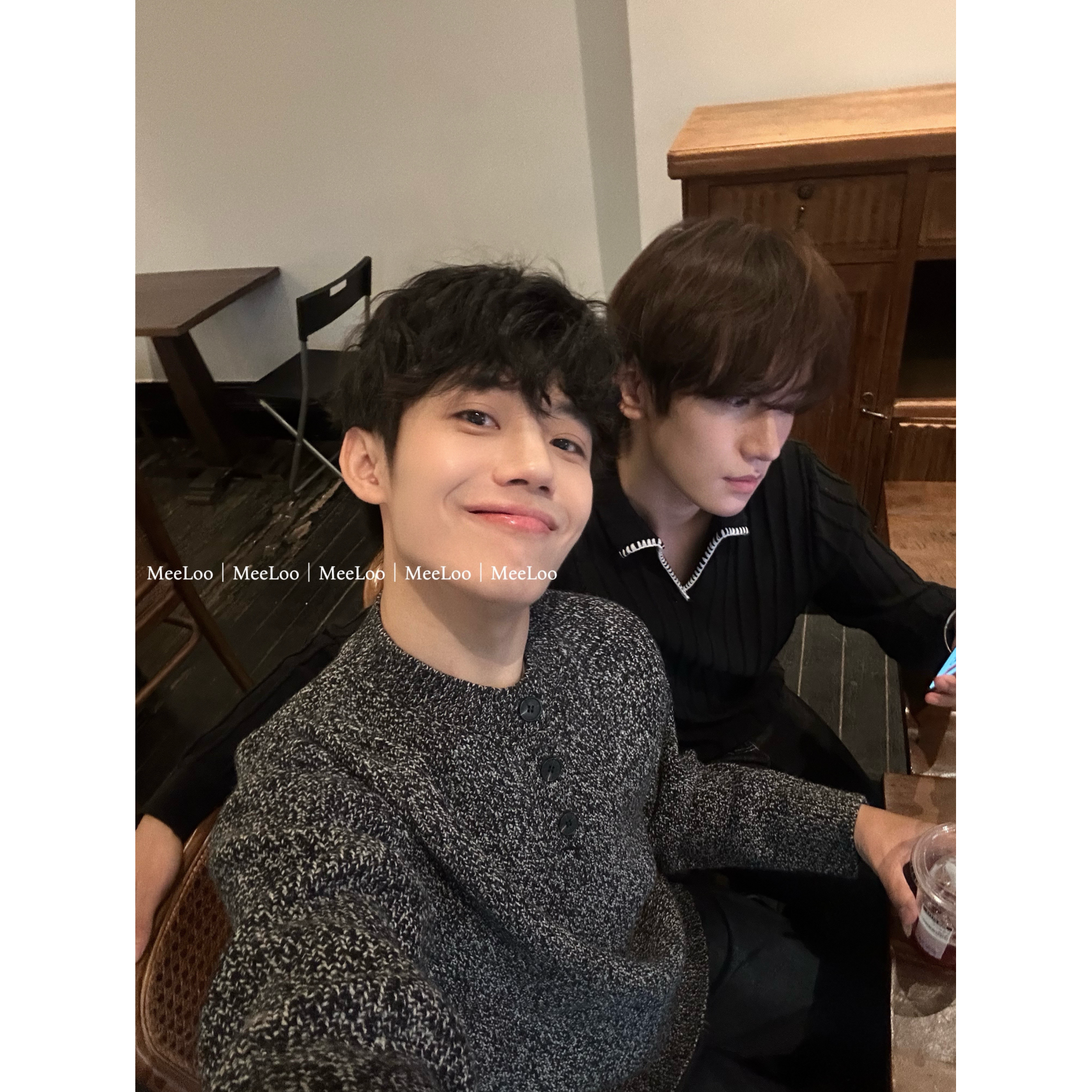 MeeLoo复古亨利领毛衣男女混色慵懒风圆领宽松韩版休闲百搭针织衫