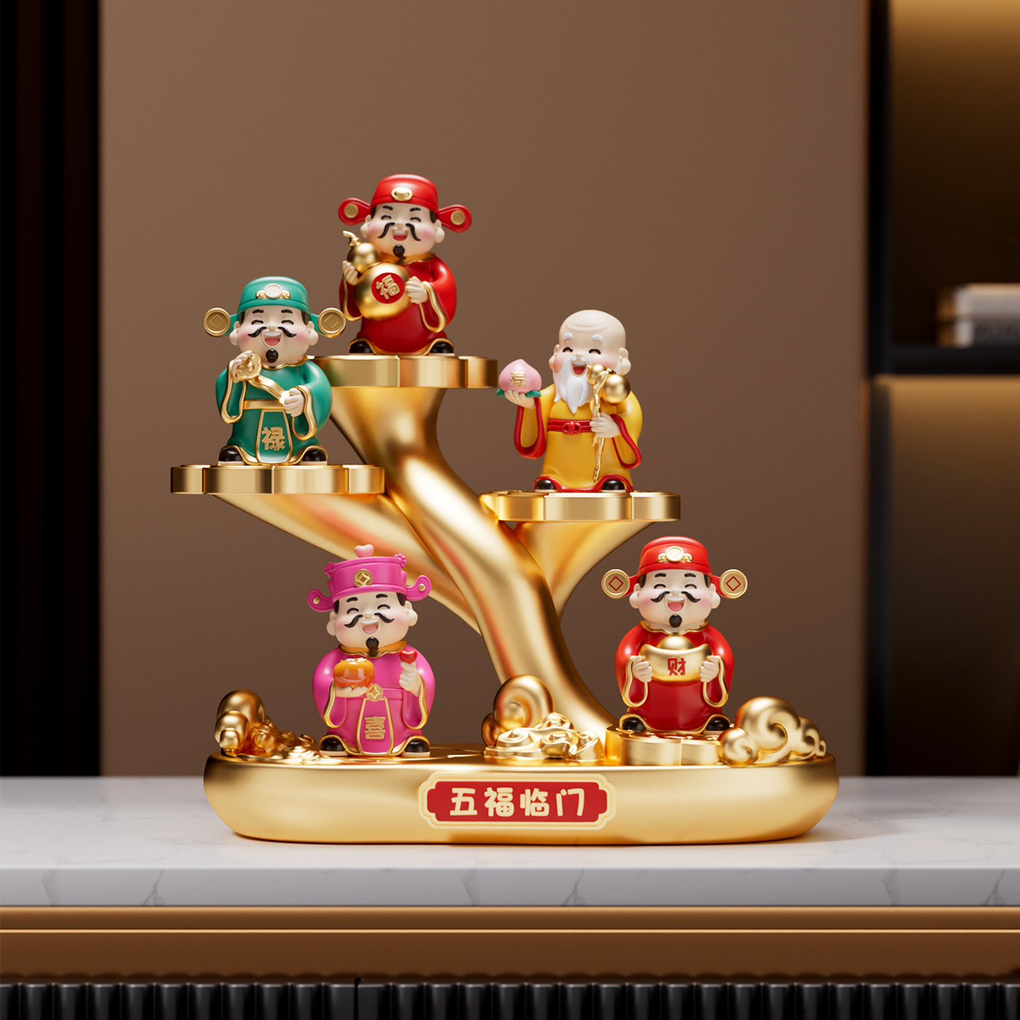 五路财神爷摆件招财门口鞋柜装饰品高档客厅玄关酒柜乔迁开业礼物,家居饰品,装饰摆件,淘宝优惠券,粉丝福利购,淘宝优惠卷