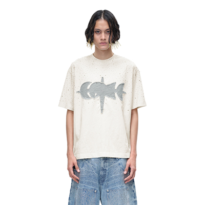 TBHNP曙光辉月贴布烫钻水洗短袖