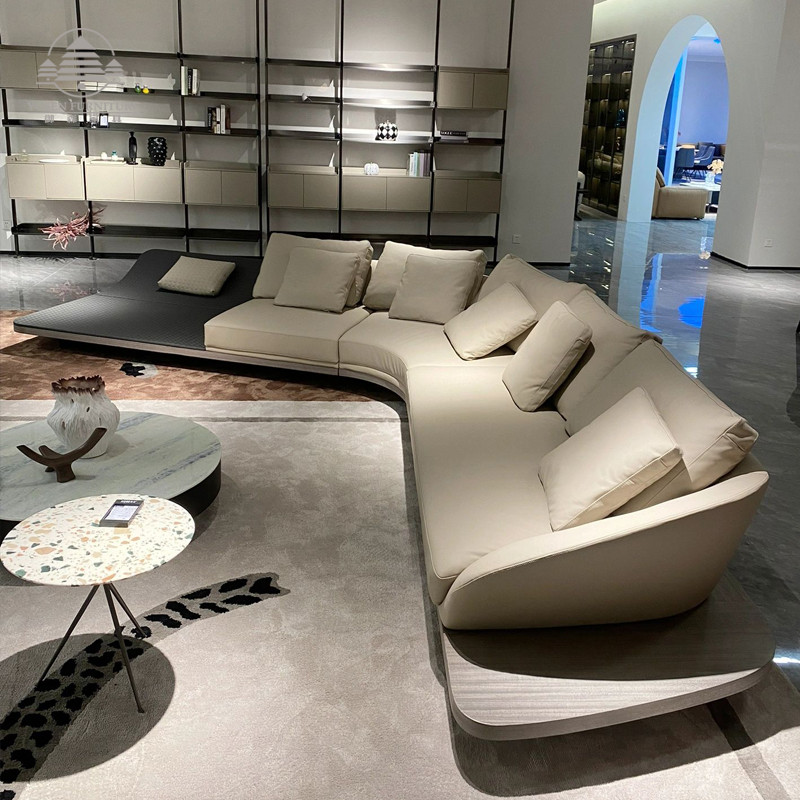 需定制意式极简大平层Reflex法拉利沙发 别墅客厅真皮弧形异形转