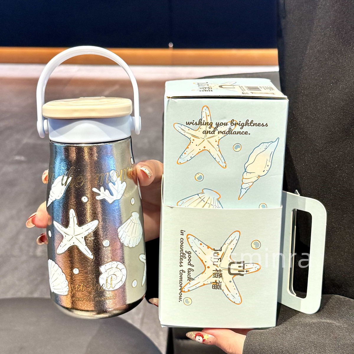 纯钛保温杯女生高颜值吸管杯