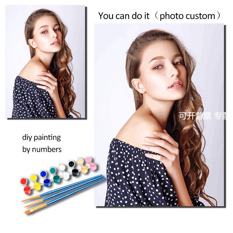 数字油画填色画无框油画花卉风景人物动物照片装饰画图片