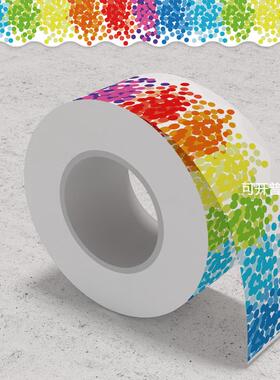 CM2207007 边框贴纸 公告栏贴纸 黑板贴纸 七彩圆点边框贴纸