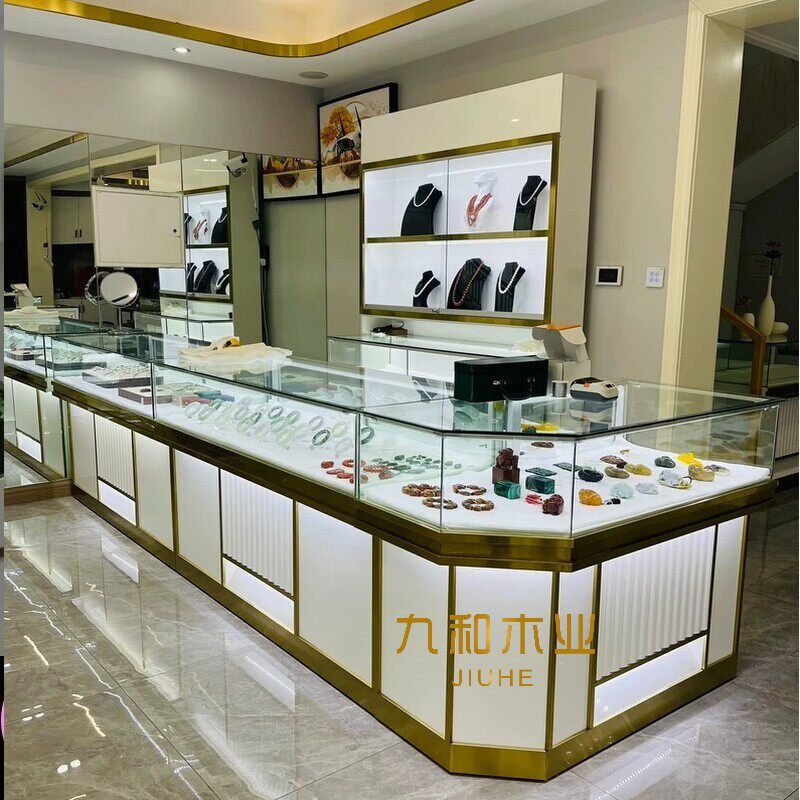 珠宝展示柜黄金首饰玻璃柜台手表玉器银饰品陈列柜高档黄金珠宝柜