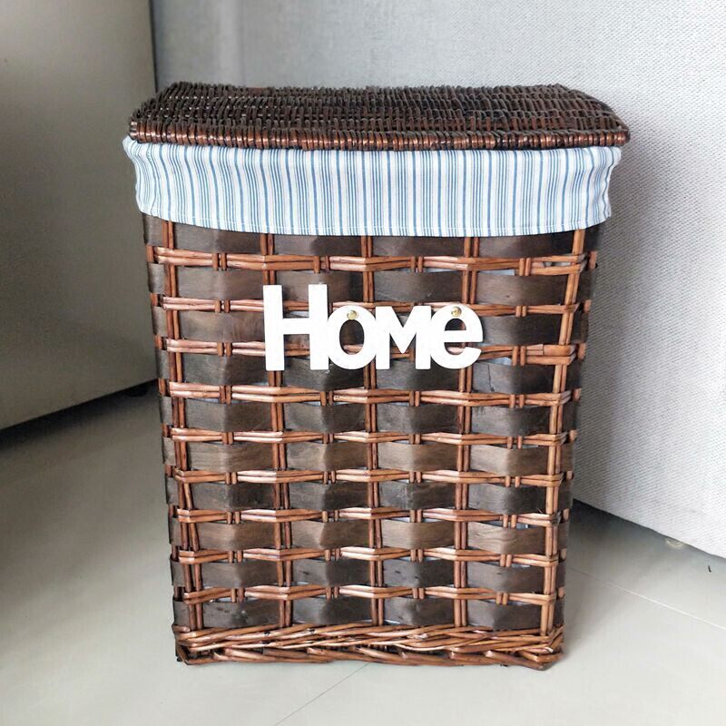 2018新品脏衣篮藤编有盖收纳箱大号脏衣篓脏衣服衣物收纳筐收纳篮