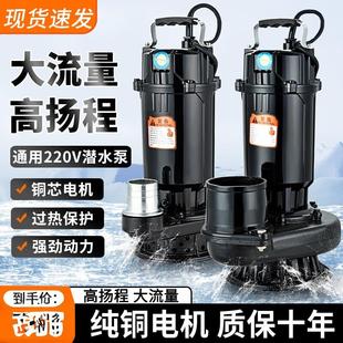 潜水泵家用220v抽水泵抽水农用灌溉水泵高扬程大流量清污两用水泵