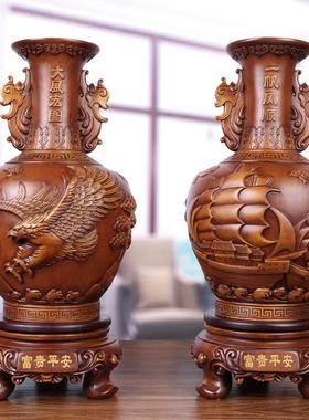 花瓶摆件一对新中式 客厅酒柜电视柜两边玄关摆设 乔迁家居饰礼品