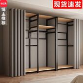 布衣柜卧室家用简易组装 金属儿童衣柜出租房用衣帽架衣橱2025新款