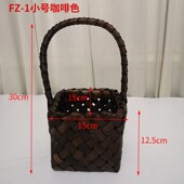 新款 懿霖工艺田园柳编纯手工编织手提花篮婚庆生日伴手礼篮子摆件