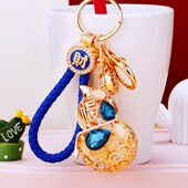 国潮水晶福禄葫芦汽车钥匙扣金属男女包挂件挂饰钥匙链圈创意礼品