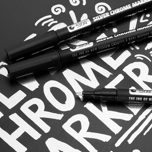 STA斯塔1102镜面银油漆笔 1mm金属银防水记号笔 油性补色笔电镀笔