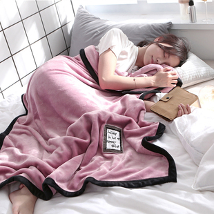 小毛毯被子办公室午睡毯沙发用盖毯单人空调毯子珊瑚绒加厚灰色