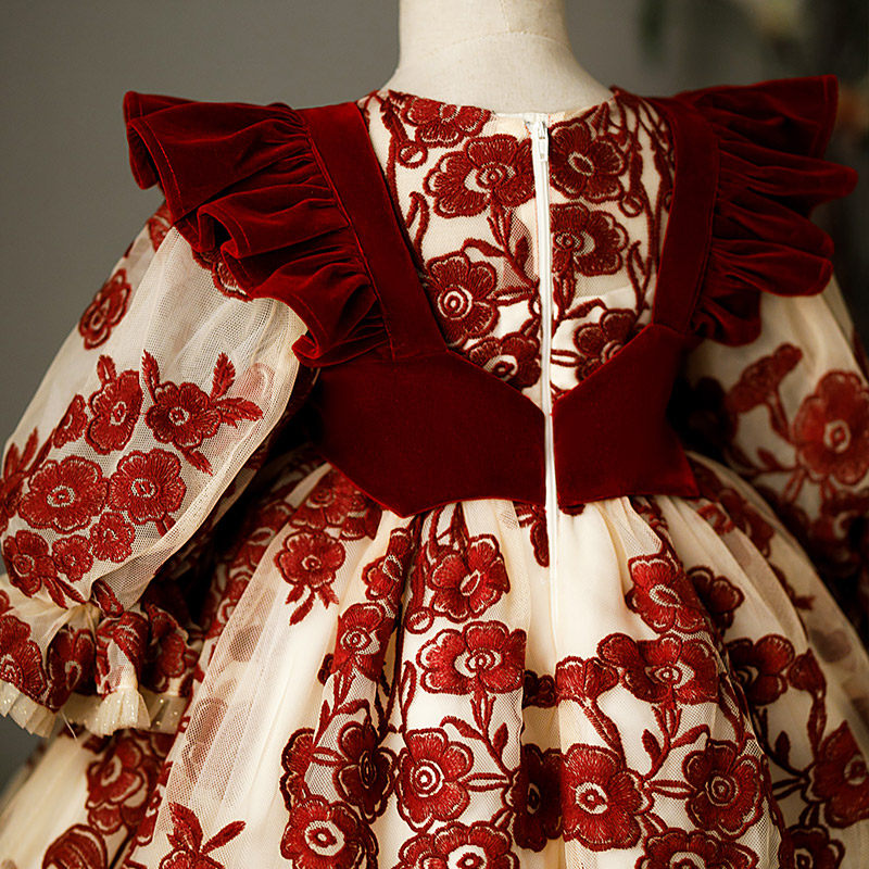 周岁宴礼服女宝宝秋冬高端儿童礼服女童生日公主裙小女孩裙子冬季