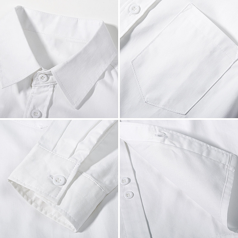 胖童演出衬衫加肥胖男孩衬衣中大童长袖薄款小学生校服男童白衬衫