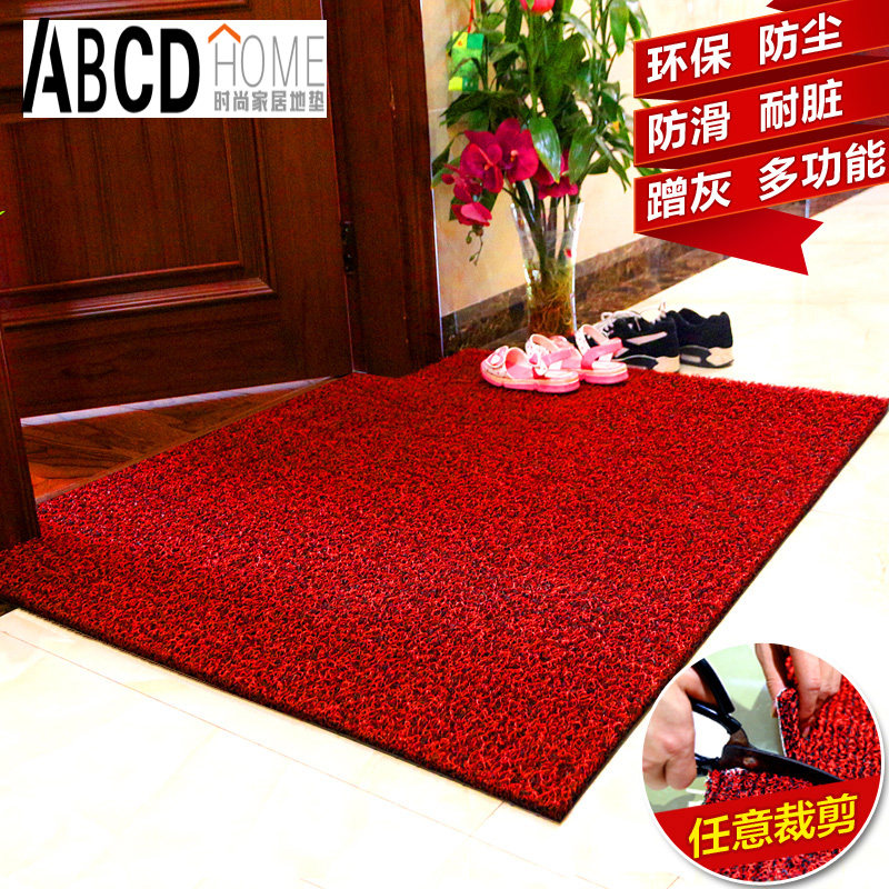 可裁剪家用防滑地垫门垫进门入户门口厅脚垫PVC塑料绿色地毯垫子