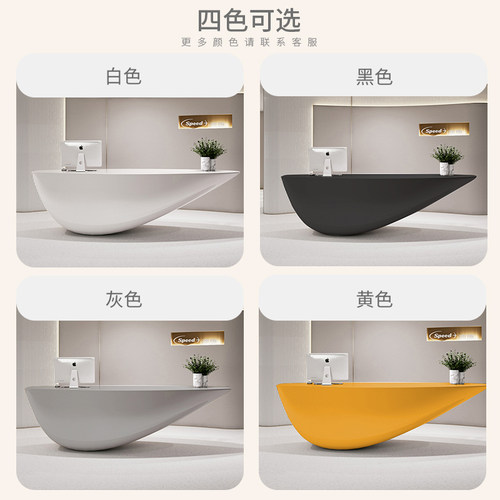 烤漆异型前台造型接待台桌创意迎宾台理髲店收银柜台造型美容院柜