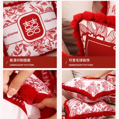 精选采购产品幸福话语婚礼枕头一对,婚礼房间装饰套装,新婚夫妇
