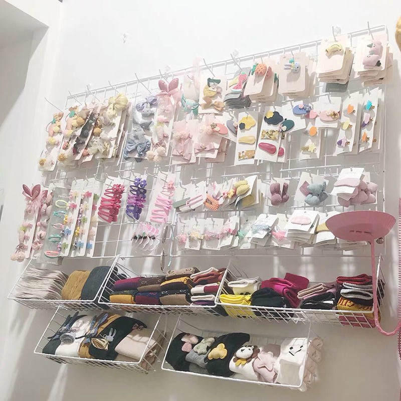 墙上网片网格展示架铁网格网超市货架娃娃收纳挂网幼儿园装饰网片