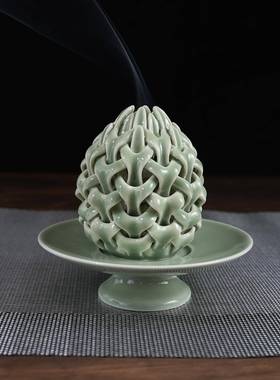 陶瓷香炉家用室内熏香炉茶道塔香沉香盘香高级感创意茶桌摆件礼物