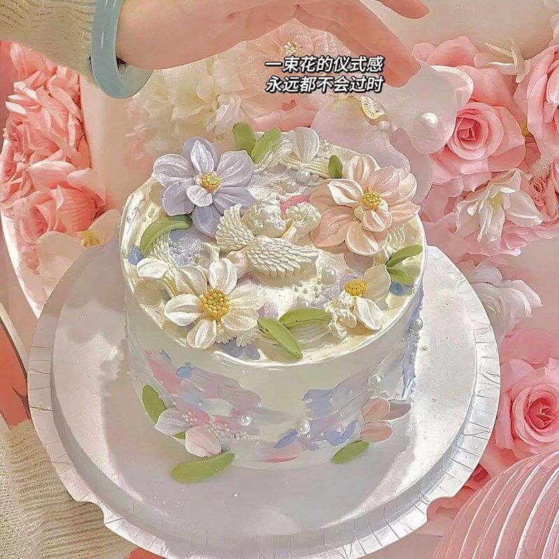 刮刀花成品格桑花巧克力配件翻糖小花女神生日郁金香蛋糕装饰摆件