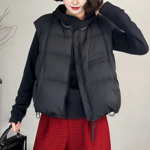 无袖 韩版 外搭上 胖MM时尚 大尺码 双拉链小众气质马甲女2025秋季 新款