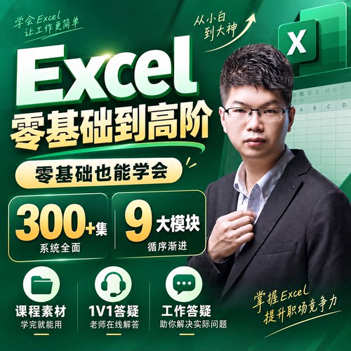 直接提供Excel+WPS2套课程含一对一答疑