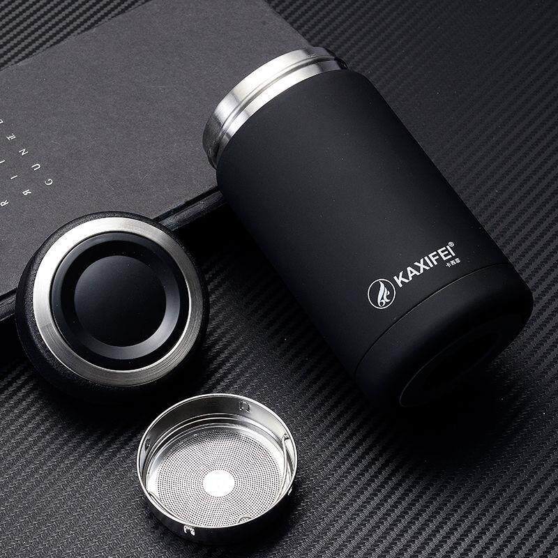 保温杯304不锈钢磨砂水杯茶杯可携式防摔口杯简约男女刻字定制log